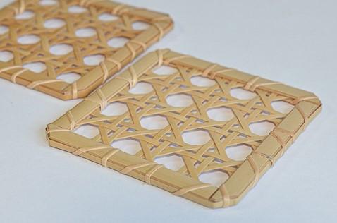 【佐渡竹工芸】コースター　２枚セット（八ツ目編み）