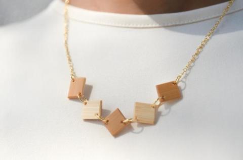 【佐渡竹工芸】ネックレス＆イヤリング ２点セット