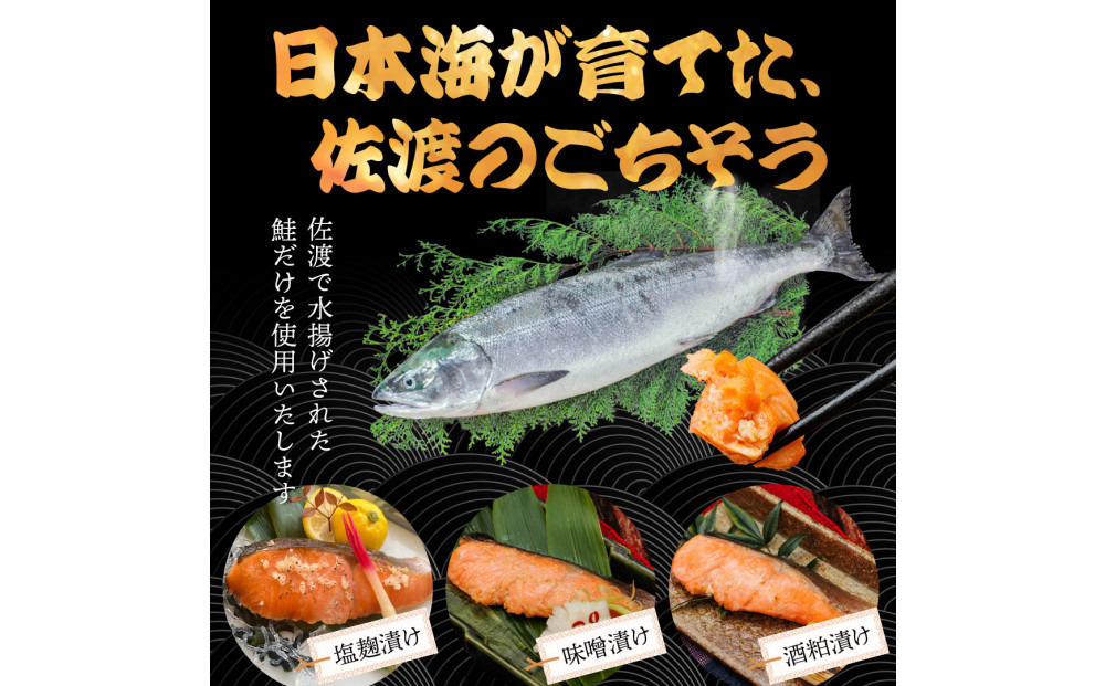 鮭と鰤〈2026年2月発送・佐渡水揚げ限定〉【新潟県佐渡】日本海の宝・佐渡から届く、極上の海の幸　漬魚　佐渡産の「鮭と鰤」と佐渡の伝統的な3種の味付け　焼き上げ加工済み　湯せん・レンチンでお手軽　食卓で本格的な味