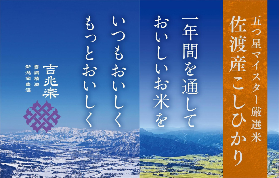 【令和7年産　頒布会】雪温精法　佐渡産こしひかり2kg×3回