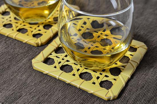 【佐渡竹工芸】コースター　２枚セット（八ツ目編み）