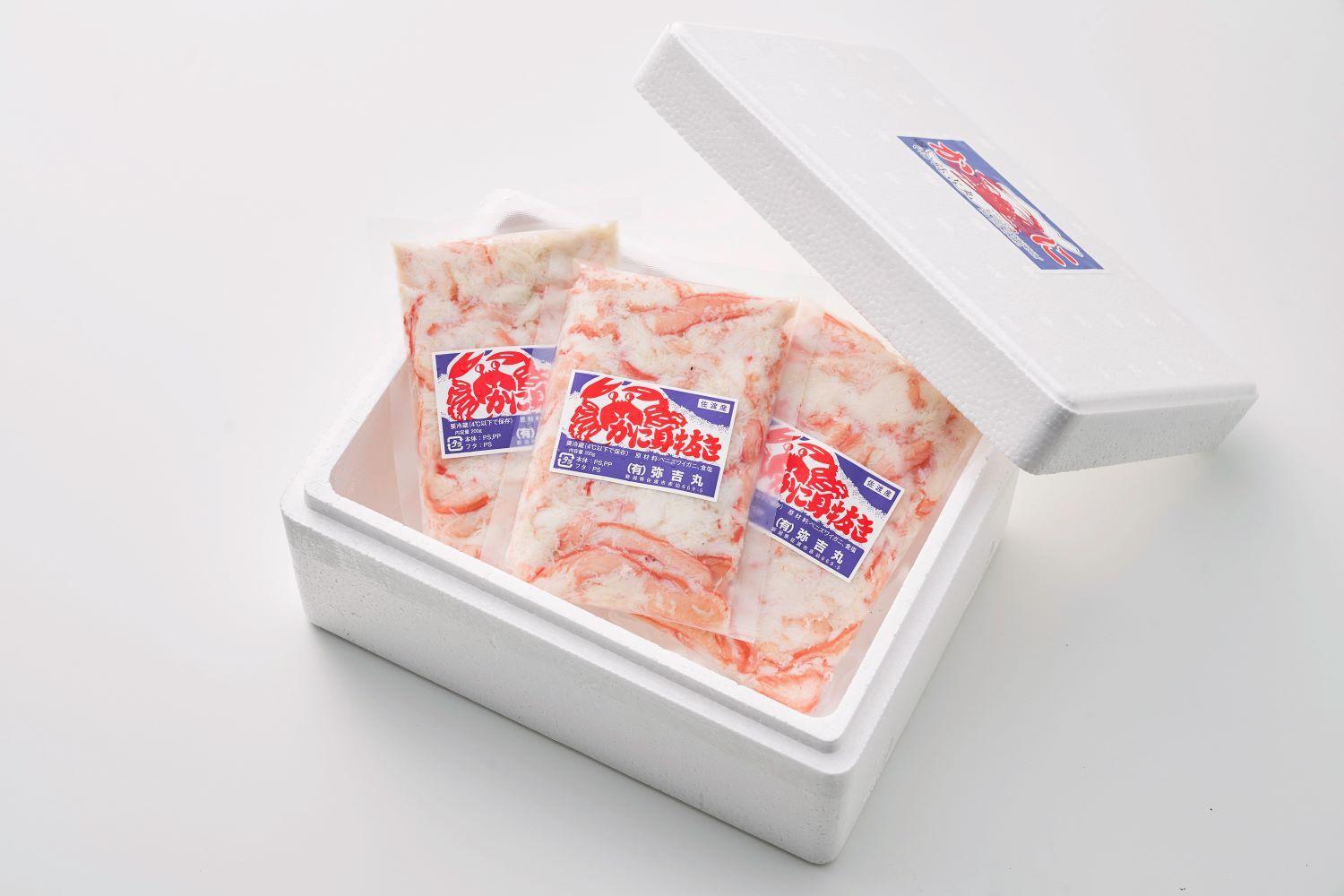 【ふるさと納税】佐渡島直送！浜茹で紅ズワイガニむき身200g×3パック（合計600ｇ/約24杯分使用）