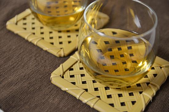 【佐渡竹工芸】コースター　２枚セット（四ツ目編み）