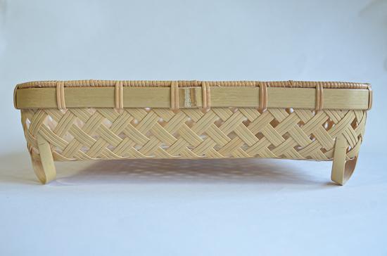 【佐渡竹工芸】正方形かご（四ツ目編み）