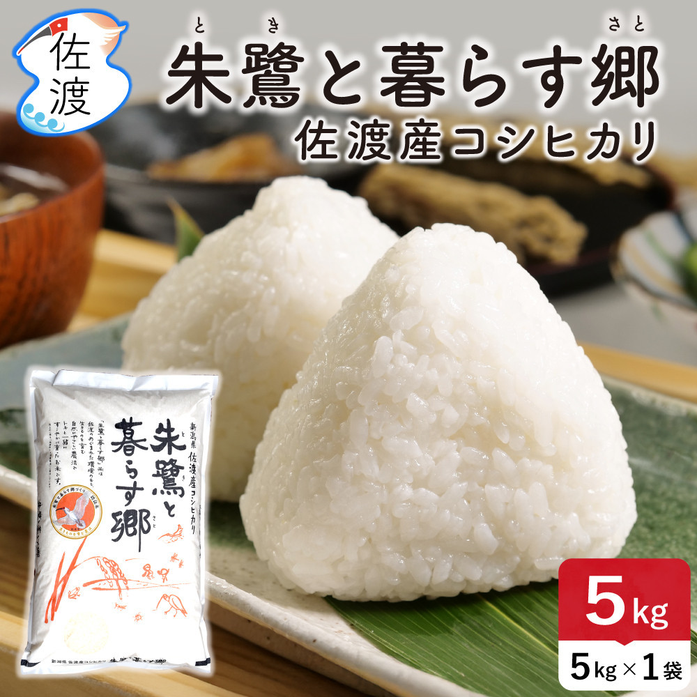佐渡島産コシヒカリ「朱鷺と暮らす郷」無洗米5kg(5kg×1袋) 令和7年産 特別栽培米