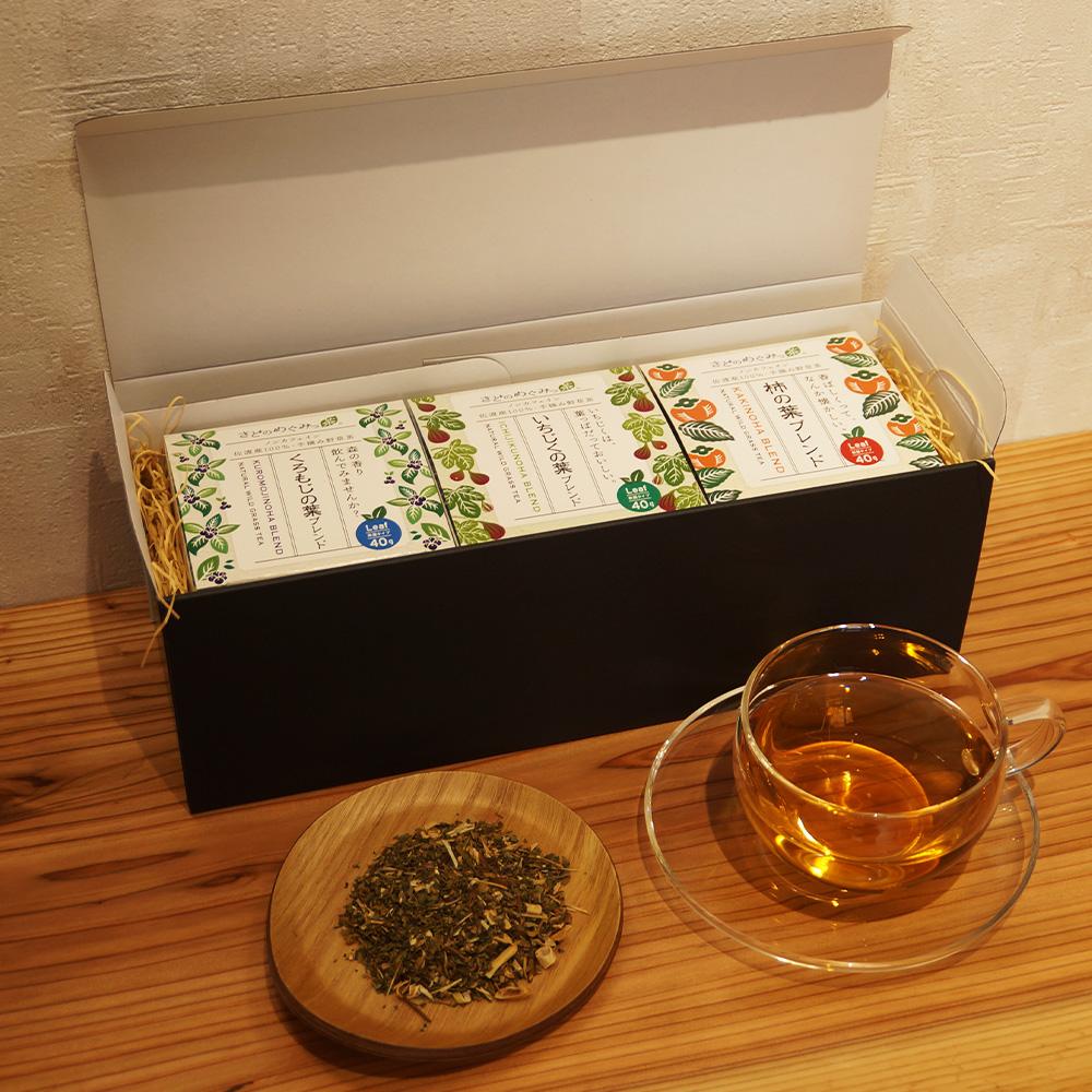 さどのめぐみっ茶茶葉缶3種詰め合わせ