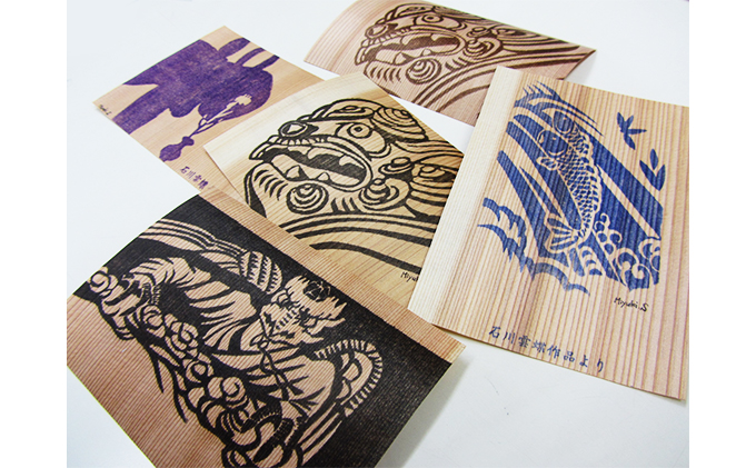 石川雲蝶はがき　柄違い3枚セット