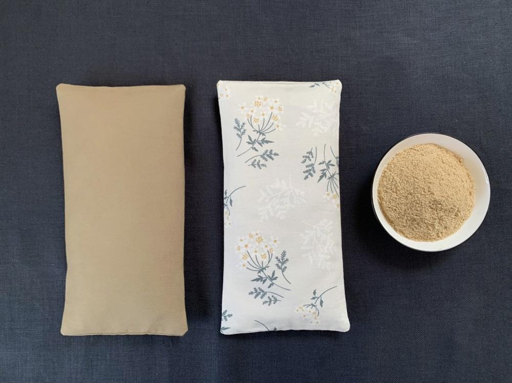 《2点セット 目元用》魚沼産コシヒカリで作った米ぬか玄米カイロ　ブーケフラワー