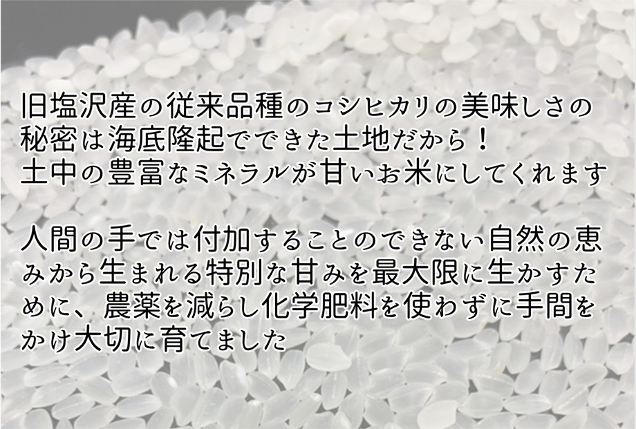 令和7年産　南魚沼塩沢産コシヒカリ　８割減特別栽培米　白米５kg
