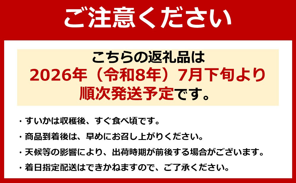 先行予約【新潟県南魚沼産】八色原スイカ 大玉１玉【2026年7月下旬発送】【お届け日時指定不可】