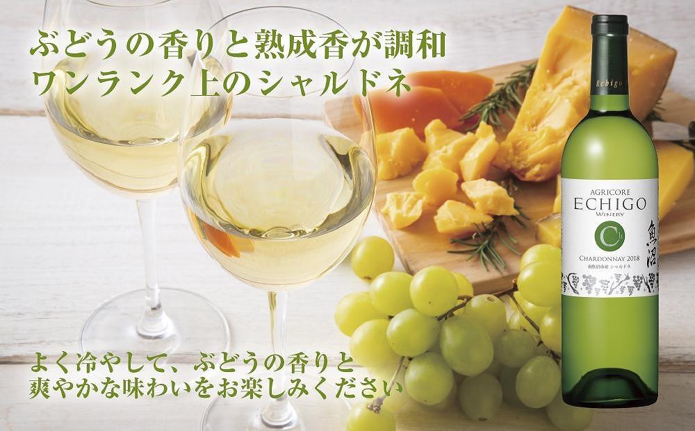 越後ワイン シャルドネ 白 750ml アグリコア  越後ワイナリー  南魚沼市産シャルドネ種使用 辛口 白ワイン アルコール度数 12% 国産ワイン 魚沼ワイン わいん 送料無料 新潟県 南魚沼市