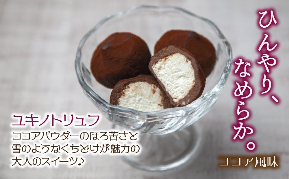 ユキノトリュフ ココア 抹茶 2種 16個 チョコレート おやつ スイーツ 洋菓子 バレンタイン 誕生日 お祝い 贈り物 ギフト お取り寄せ 冷凍 グルメ 土産 魚野の里 ナトゥーラ 新潟県 南魚沼市