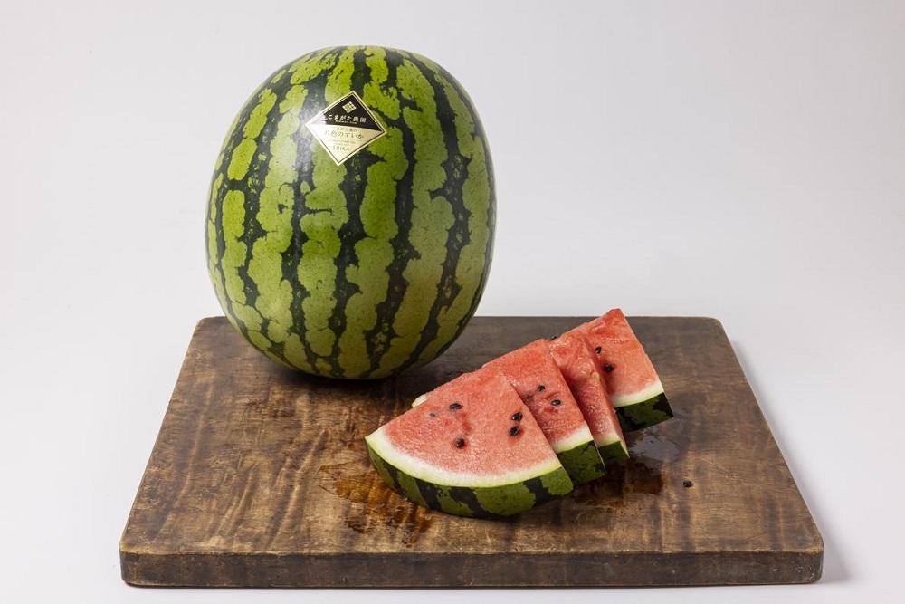 【2026年7月下旬〜8月上旬順次発送予定】高級南魚沼八色産スイカ「こまがた家の八色のスイカ」プレミアム大玉 1玉