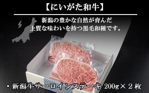 【無地熨斗】新潟和牛 南魚沼産 にいがた 黒毛和牛 サーロインステーキ 200ｇ×2枚 2人前 新潟県 南魚沼市