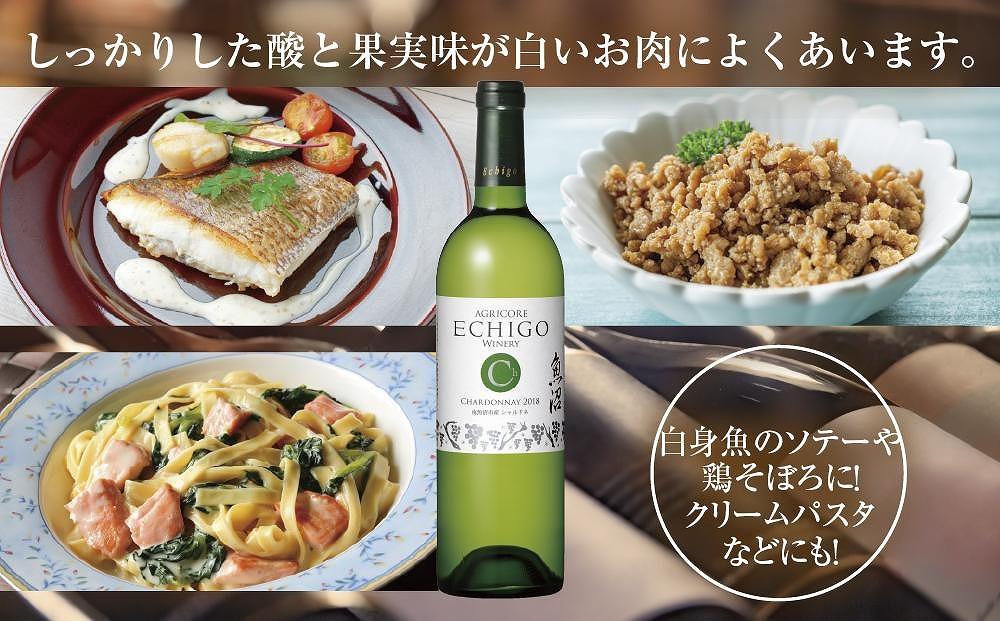 越後ワイン シャルドネ 白 750ml アグリコア  越後ワイナリー  南魚沼市産シャルドネ種使用 辛口 白ワイン アルコール度数 12% 国産ワイン 魚沼ワイン わいん 送料無料 新潟県 南魚沼市