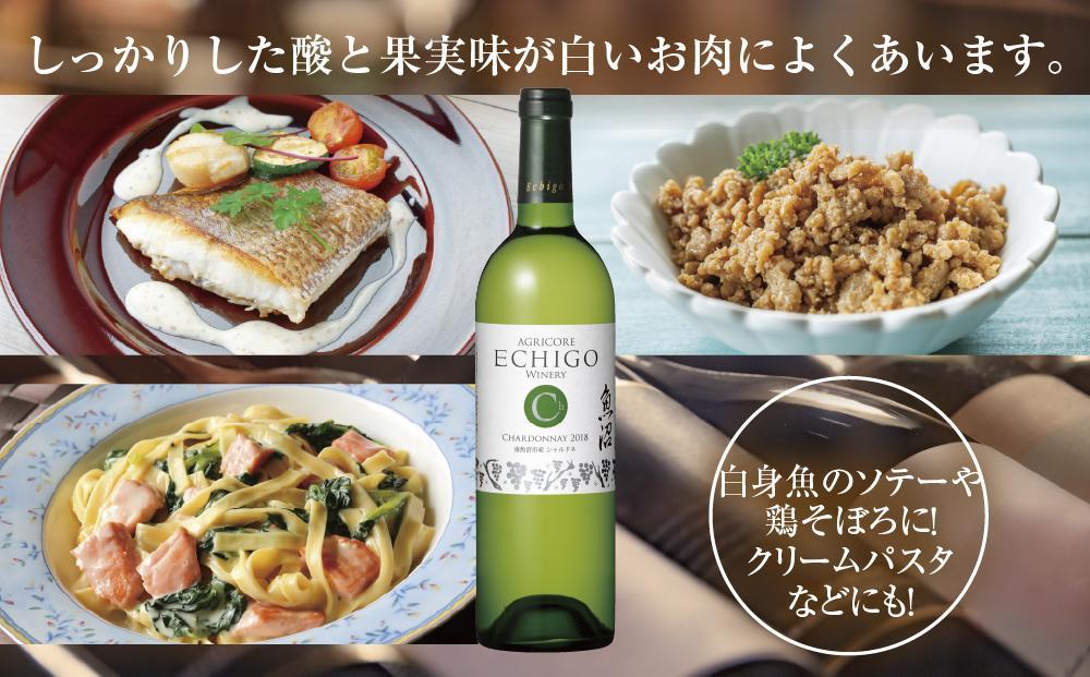 越後ワイン シャルドネ 白 750ml 2本セット アグリコア  越後ワイナリー  南魚沼市産シャルドネ種使用 辛口 白ワイン 度数12% 国産ワイン 魚沼ワイン わいん 送料無料 新潟県 南魚沼市