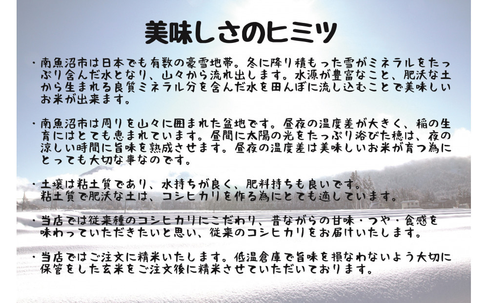 【令和7年産米】南魚沼産コシヒカリ特別栽培米 白米 2kg×2袋 計4kg