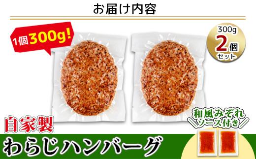 わらじハンバーグ 300g×2 こだわり 手作り 自家製 ハンバーグ 和風 ソース 大きい 温めるだけ なぐも 冷凍 惣菜 簡単 調理 肉 おかず 新潟県 南魚沼市