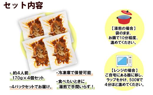 ES40 こだわり 手作り 自家製 煮込み ハンバーグ 新潟県 南魚沼市 170g×4個 約4人前