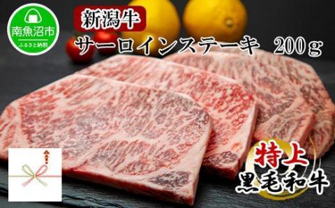 【無地熨斗】新潟和牛 南魚沼産 にいがた 黒毛和牛 サーロインステーキ 200ｇ×4枚 4人前 新潟県 南魚沼市