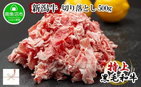 【無地熨斗】新潟和牛 南魚沼産 にいがた 黒毛和牛 切り落とし 500ｇ