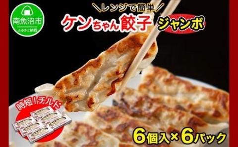 新潟県 南魚沼市 チルドジャンボ餃子 6個入り × 6パック 計36個 ケンちゃん餃子 冷蔵 中華 点心 惣菜 ビール お取り寄せ グルメ