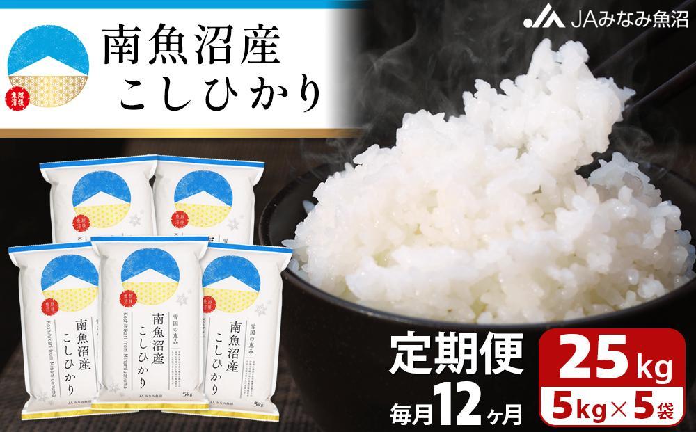 【JAみなみ魚沼定期便】南魚沼産こしひかり（25kg×全12回）精米 精米HACCP認定工場 特A獲得日本一産地 JAみなみ魚沼一番人気 高品質精米 雪国の恵み もっちり甘い 南魚沼産コシヒカリ