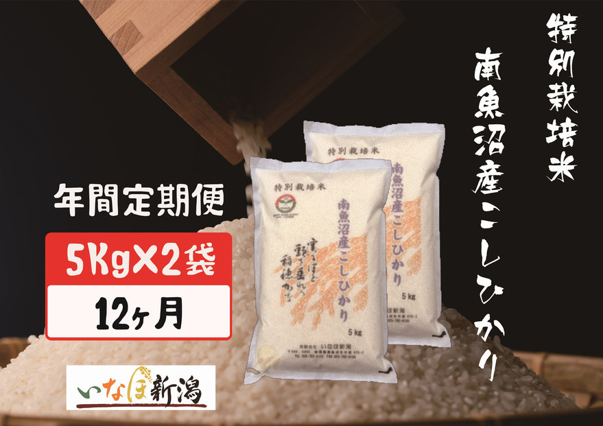 【令和7年産】【定期配送】南魚沼産コシヒカリ特別栽培米 白米 10kg 全12回【2025年10月上旬より順次発送予定】