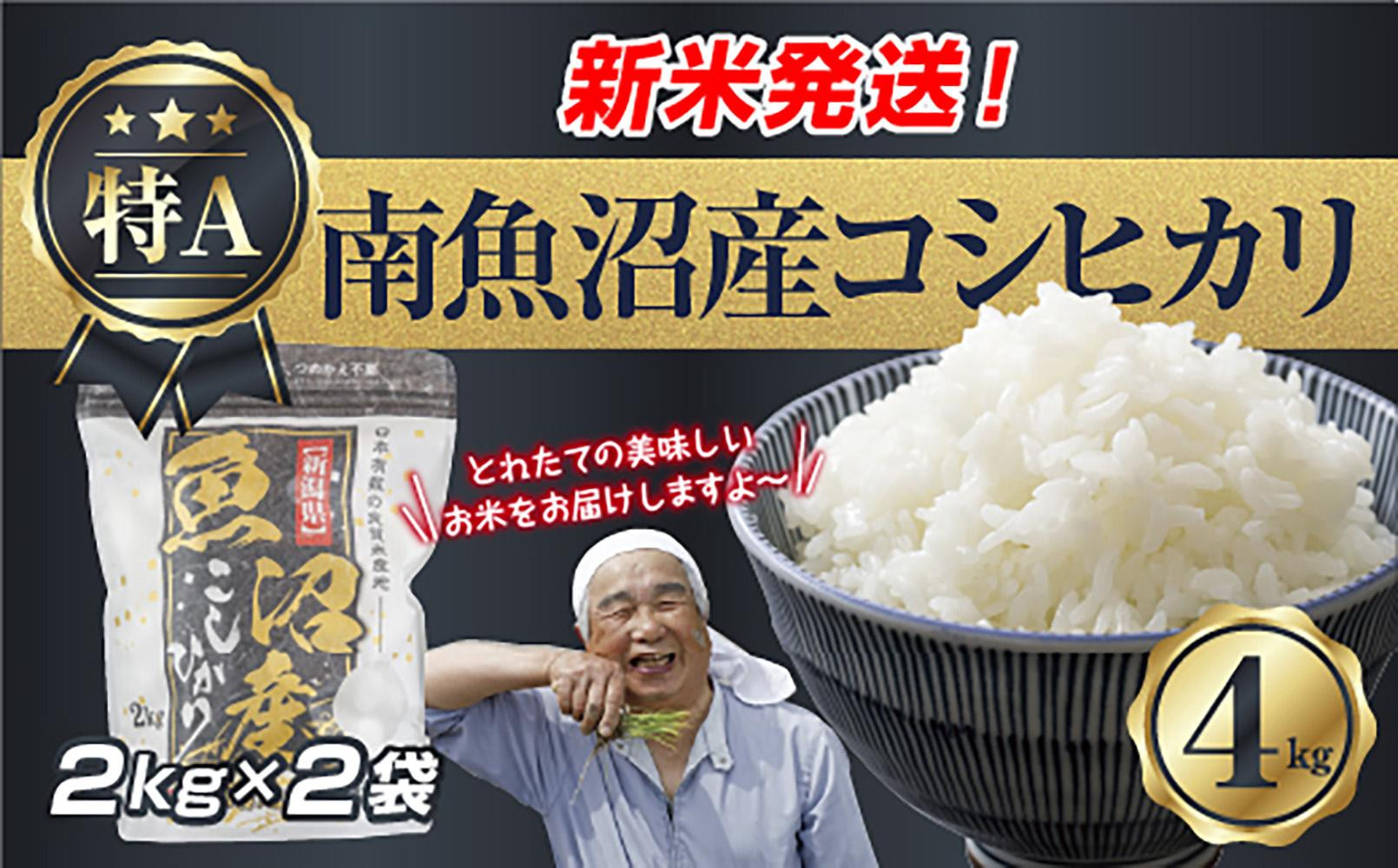 令和7年産 新潟県 南魚沼産 コシヒカリ お米 2kg×2袋 計 4kg 精米済み（お米の美味しい炊き方ガイド付き） お米 こめ 白米 こしひかり 食品 人気 おすすめ 送料無料 魚沼 南魚沼 南魚沼市 新潟県産 新潟県 精米 産直 産地直送 お取り寄せ【2025年10月上旬より順次発送予定】