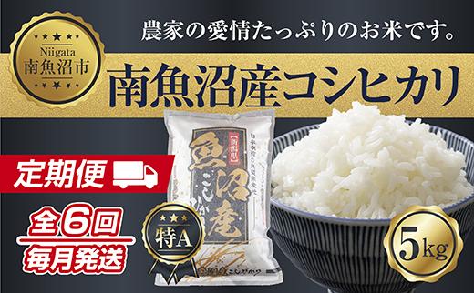 【令和7年産新米】【定期便】新潟県 南魚沼産 コシヒカリ お米 5kg×計6回 精米済み 半年 毎月発送 （お米の美味しい炊き方ガイド付き）【2025年10月中旬より順次発送予定】
