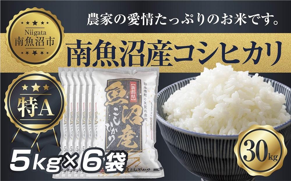 【令和7年産】 新潟県 南 魚沼産 コシヒカリ お米 5kg ×6袋 計30kg（お米の美味しい炊き方ガイド付き）【2025年10月中旬より順次発送予定】