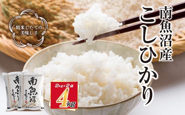 新潟県 南魚沼産 コシヒカリ こしひかり お米 2kg ×2個 計4kg 精米 魚沼 米 炊き方ガイド付き