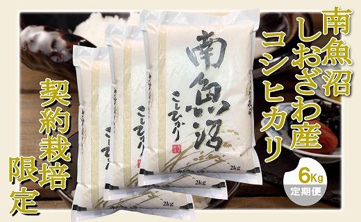 【令和7年産】【定期便 精米６Kg×３ヶ月】契約栽培限定 南魚沼しおざわ産コシヒカリ【2025年10月上旬より順次発送予定】