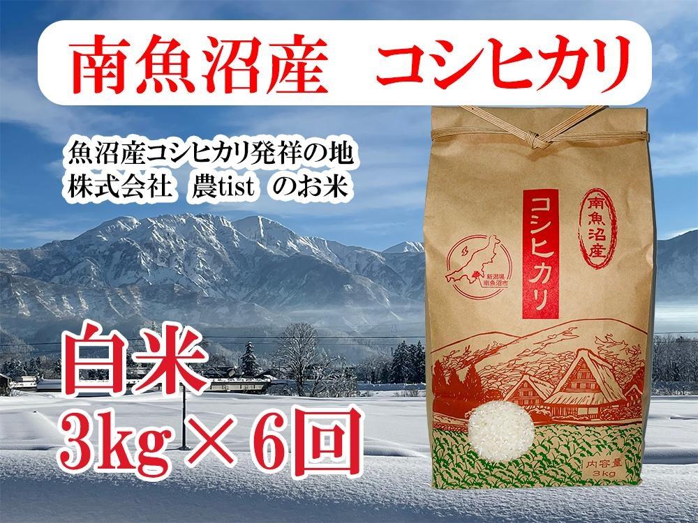 【令和7年産】【定期便 南魚沼産】コシヒカリ 白米3kg×6回【2025年9月中旬より順次発送予定】