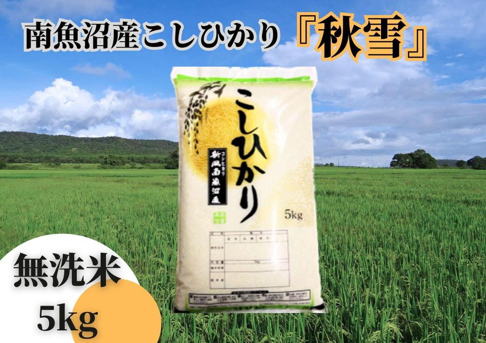 【12月20日ご入金確認分まで年内発送】【令和7年産】南魚沼産こしひかり「秋雪」無洗米５ｋｇ 新潟県の特A地区南魚沼市の美味しいお米