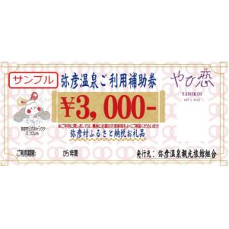 弥彦温泉ご利用補助券　3,000円分【3枚】