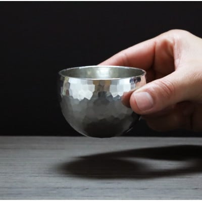 純錫 ぐい呑み 深型 (80ml) 手作り　盃　 日本酒 贈答品 新潟県 弥彦村