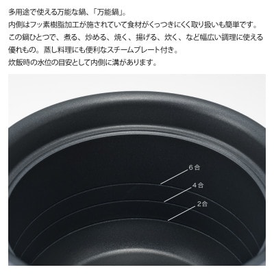 栗原はるみ 万能鍋(大)スチームプレート付き(ネイビー)【径約20cm】なべ 新潟県 弥彦村