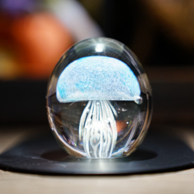 くらげオーナメント【ブルー】ガラス細工 飾り 新潟県 弥彦村