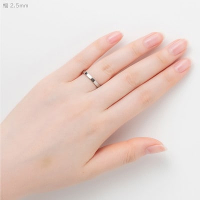 純チタン平打リング(幅2.5mm)10号