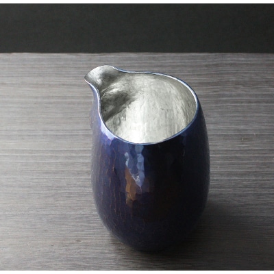 銅製 青藍色 片口 袋口　徳利(小) 1合 200ml 手作り 日本酒 贈答品  新潟県 弥彦村