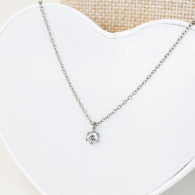 純チタンキュービックジルコニアの一粒石ペンダント ネックレス 変色しにくい ギフト 新潟県 弥彦村【配送不可地域：沖縄県】