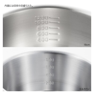 栗原はるみ【IH対応】ミルクパン(15cm)＆アルミクラッド雪平鍋(18cm)2点セット 弥彦村