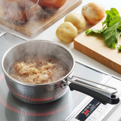 雪平鍋(18cm)＆ 片手ザル(18cm)2点セット【ガス・IH対応】新生活 新潟県 弥彦村