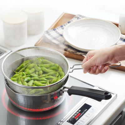 雪平鍋(20cm)＆ 片手ザル(20cm)2点セット【ガス・IH対応】新生活 新潟県 弥彦村