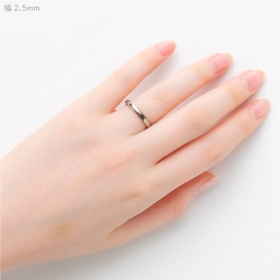 純チタン甲丸リング(幅2.5mm)10号