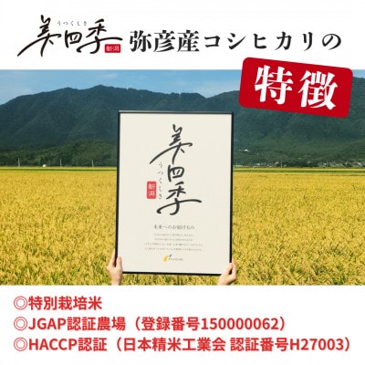 令和7年産　新潟県弥彦産コシヒカリ　美四季8kg(2kg×4袋)　皇室献上米農家生産　特別栽培米【配送不可地域：離島・北海道・沖縄県】