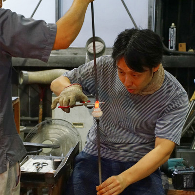 くらげオーナメント【ブルー】ガラス細工 飾り 新潟県 弥彦村