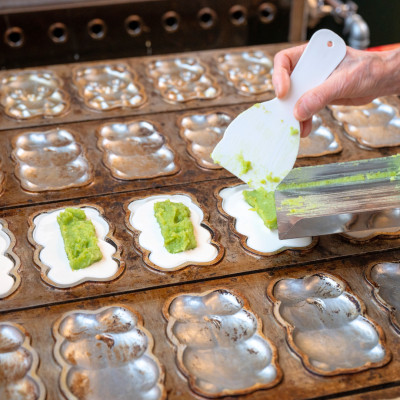 【ニッポン全国おやつランキンググランプリ】白パンダ焼き弥彦むすめ餡(枝豆)6個詰合せ 新潟県 弥彦村【配送不可地域：離島】