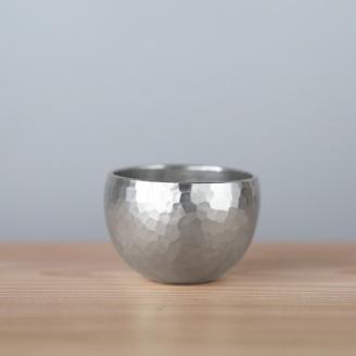 純錫 ぐい呑み 深型 (80ml) 手作り　盃　 日本酒 贈答品 新潟県 弥彦村